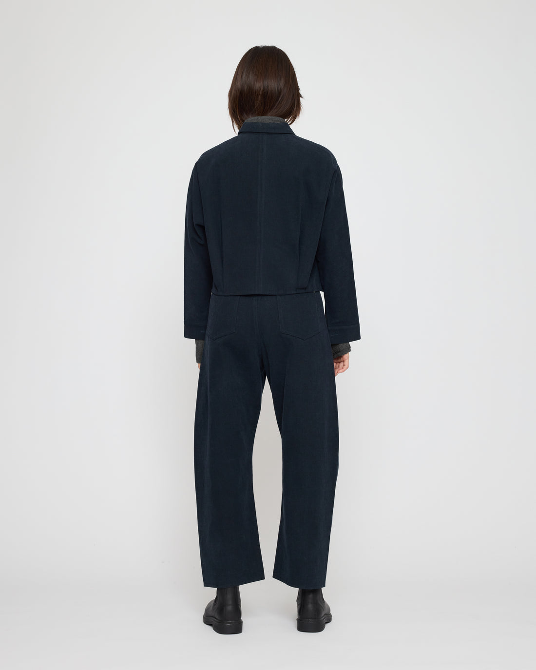 Signature 3/4 Cropped Shirt Jacket - Brushed Canvas Edition - Navy