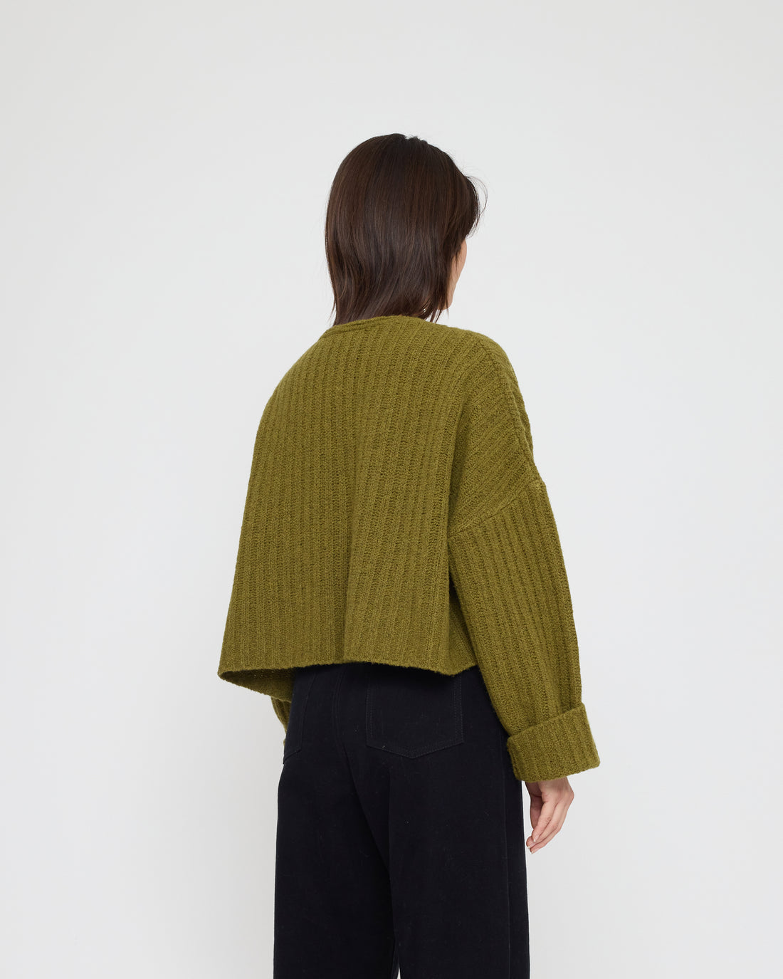 Oversized V-Neck Sweater - FW26 - Kelp Green
