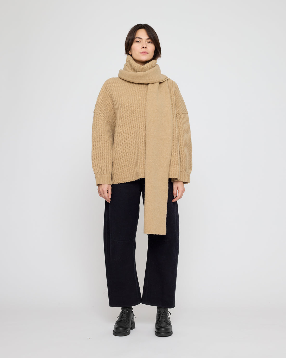 Chunky Ribbed Turtleneck Sweater - FW26 - Caramel