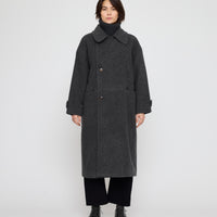 Double Breasted Wool Coat - FW26 - Charcoal Gray