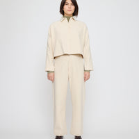 Signature 3/4 Cropped Shirt Jacket - Brushed Canvas Edition - Off-White