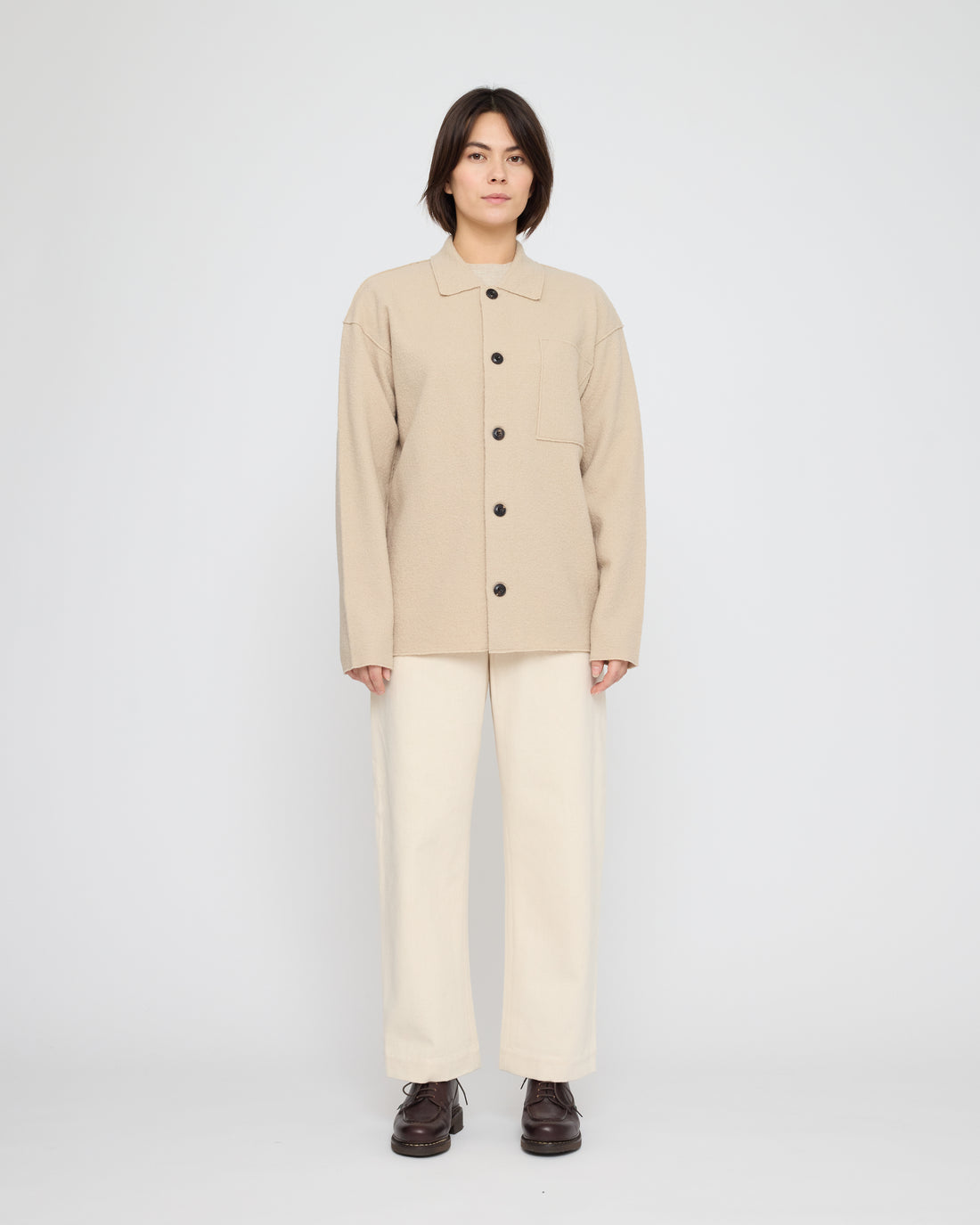 Signature Boiled Wool Shirt - Beige