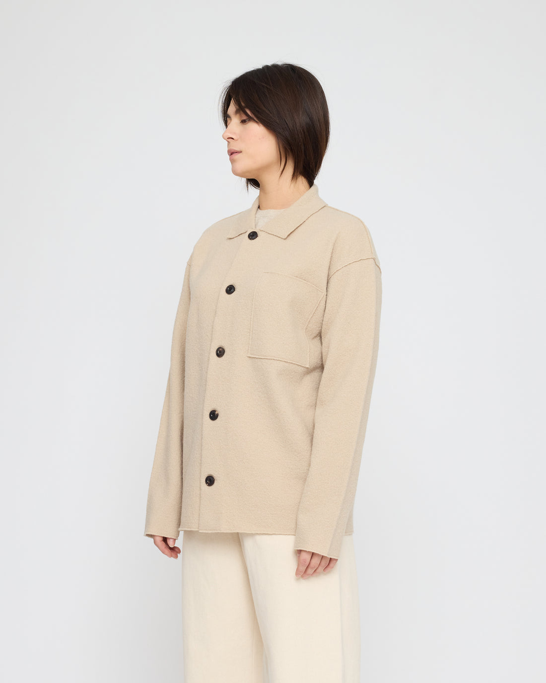Signature Boiled Wool Shirt - Beige