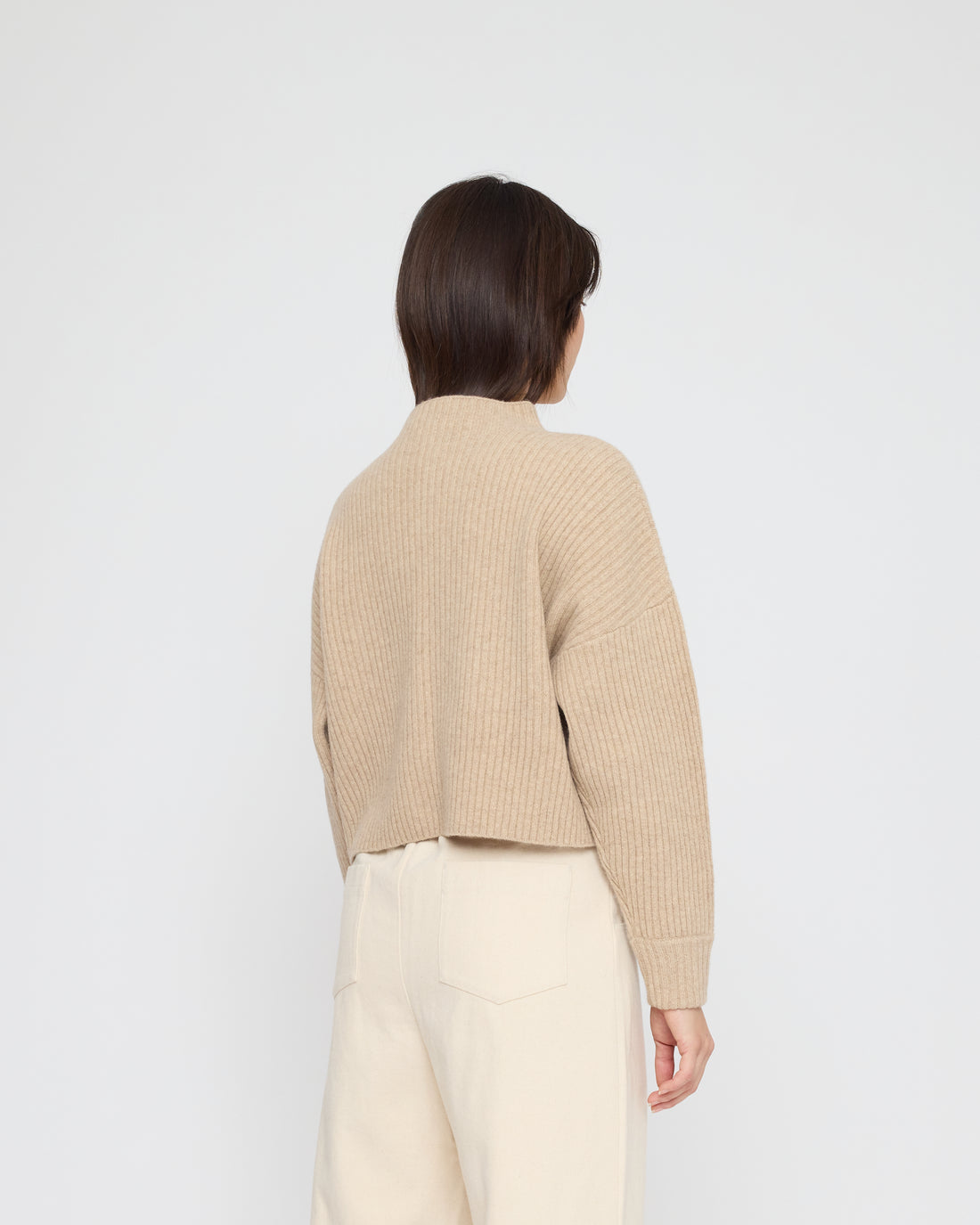 Signature Ribbed Mockneck - Yak Edition - Almond