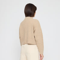 Signature Ribbed Mockneck - Yak Edition - Almond