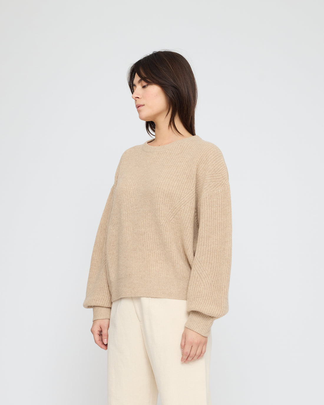 Signature Poet Sleeves Sweater - Yak Edition - Almond