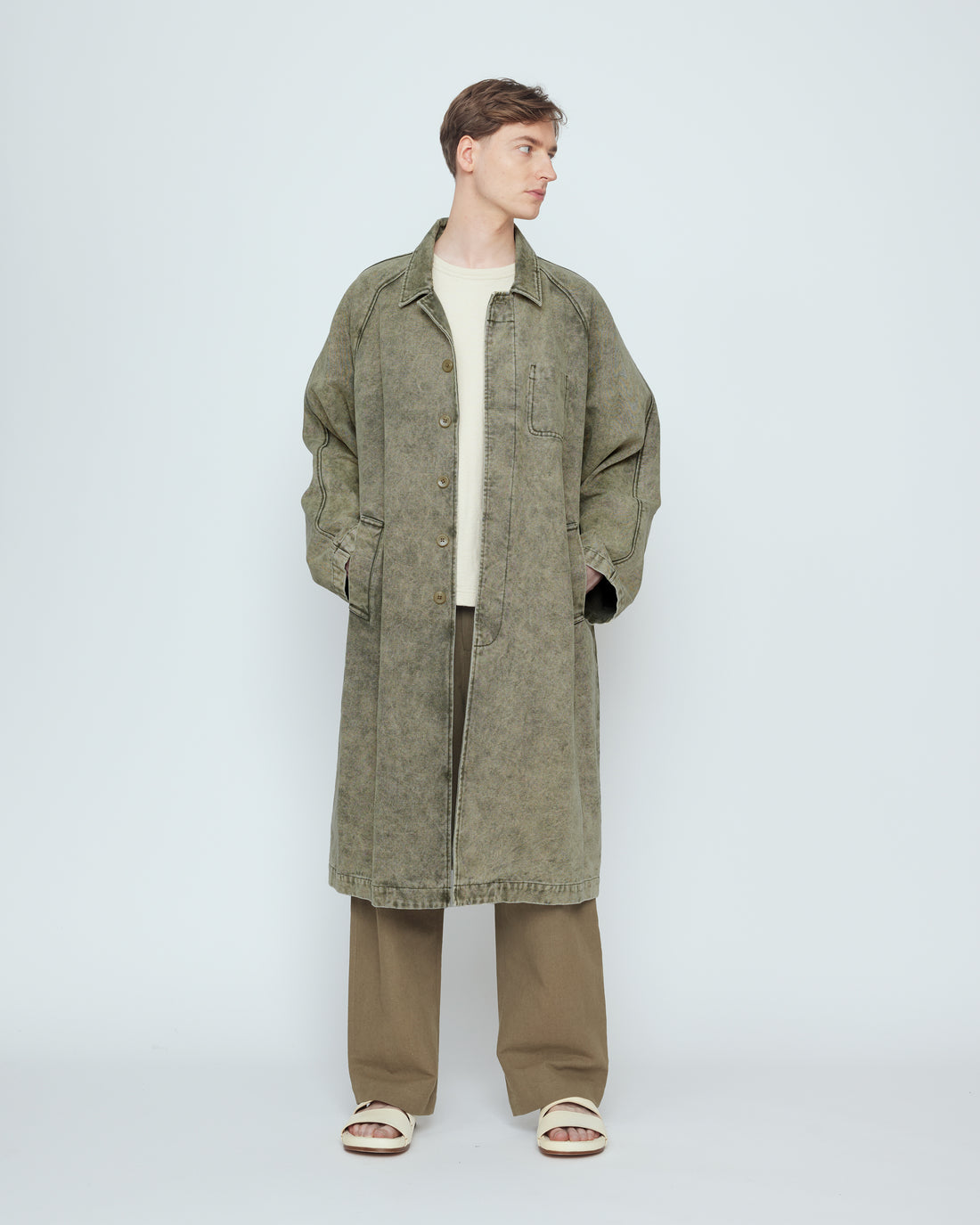 Fall Duster - SS26 - Spotted Washed Olive