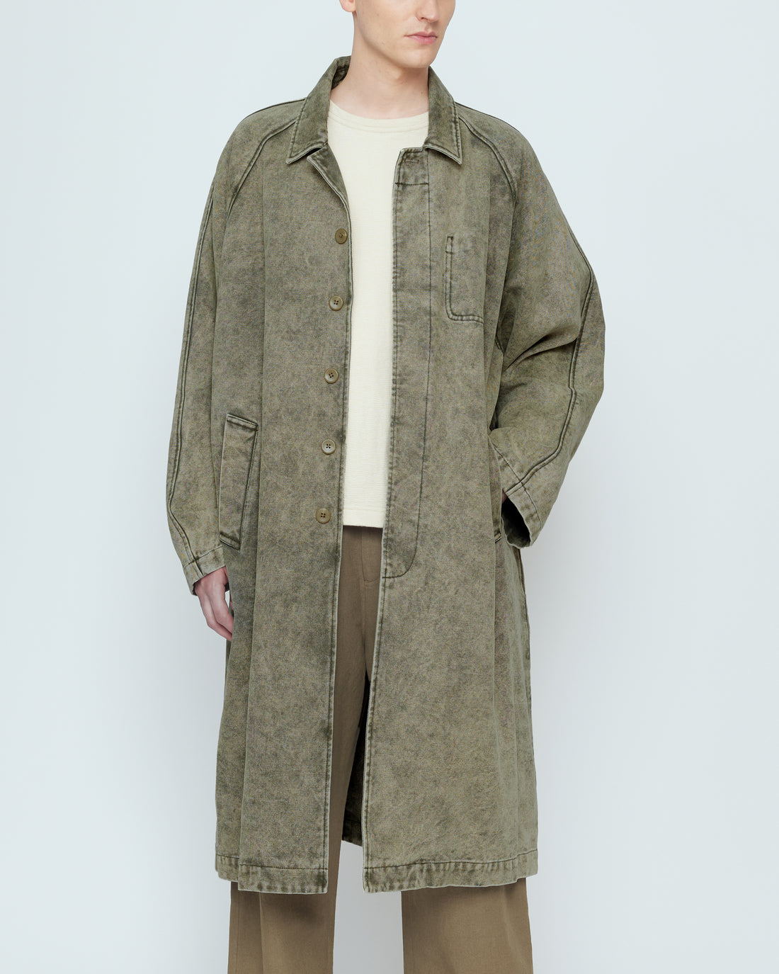 Fall Duster - SS26 - Spotted Washed Olive