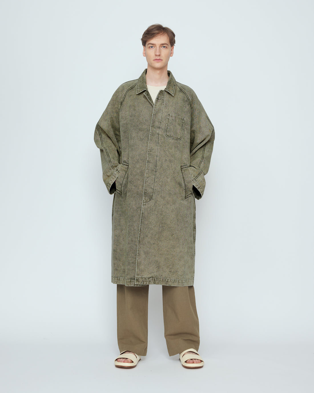 Fall Duster - SS26 - Spotted Washed Olive