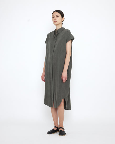 Signature Maxi Shirtdress - Tencel Edition - Pewter Green