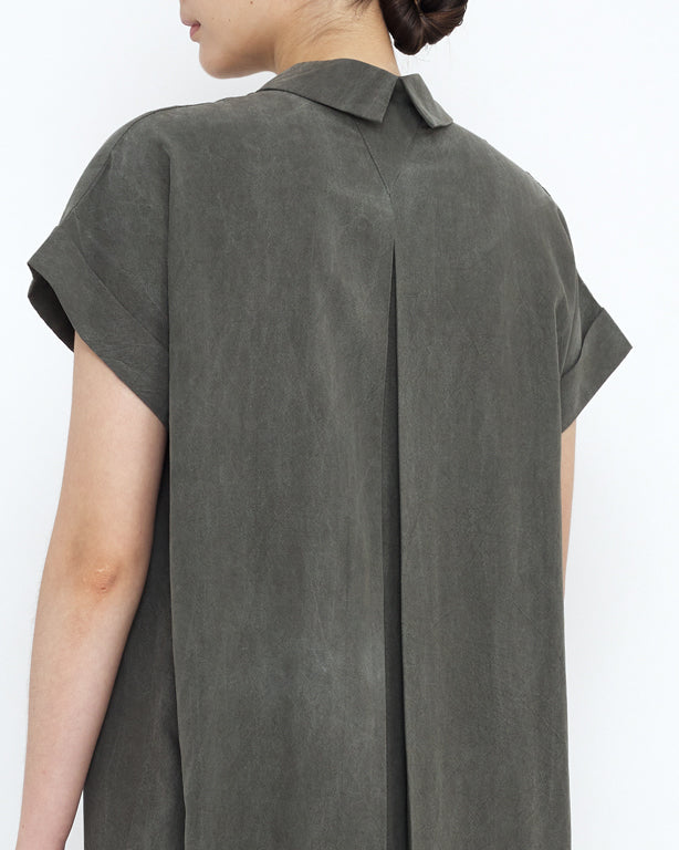 Signature Maxi Shirtdress - Tencel Edition - Pewter Green