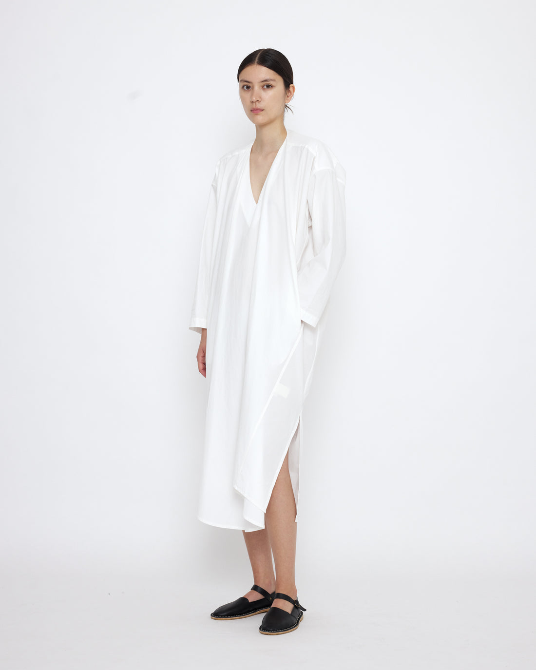 V-Neck Cocoon Midi Dress - SS25 - Off-White