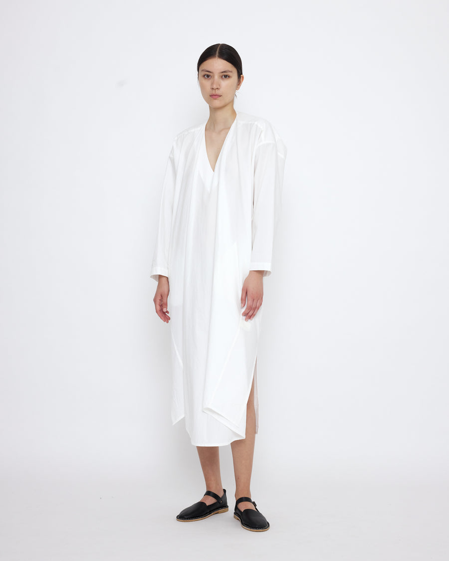 V-Neck Cocoon Midi Dress - SS25 - Off-White