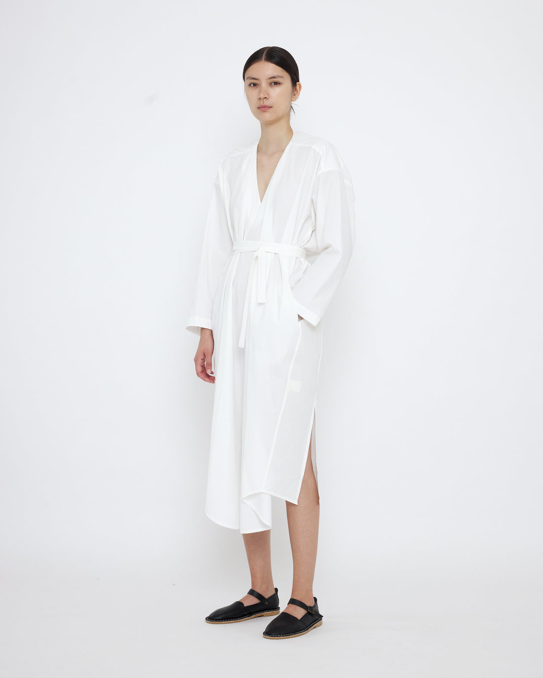 V-Neck Cocoon Midi Dress - SS25 - Off-White