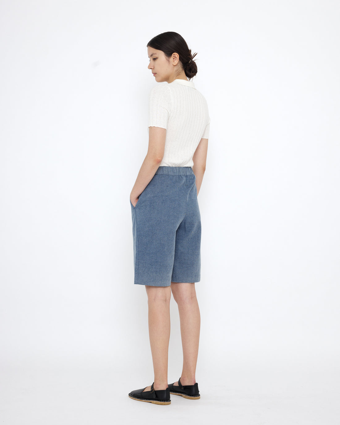 Collared V-Neck Fine Knit - SS25 - White