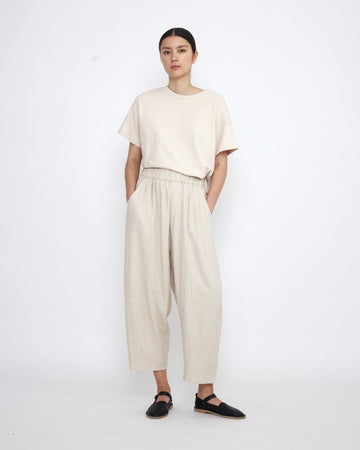 Elastic Panel Barrel Trouser - Summer Edition - SS25 - Oatmeal