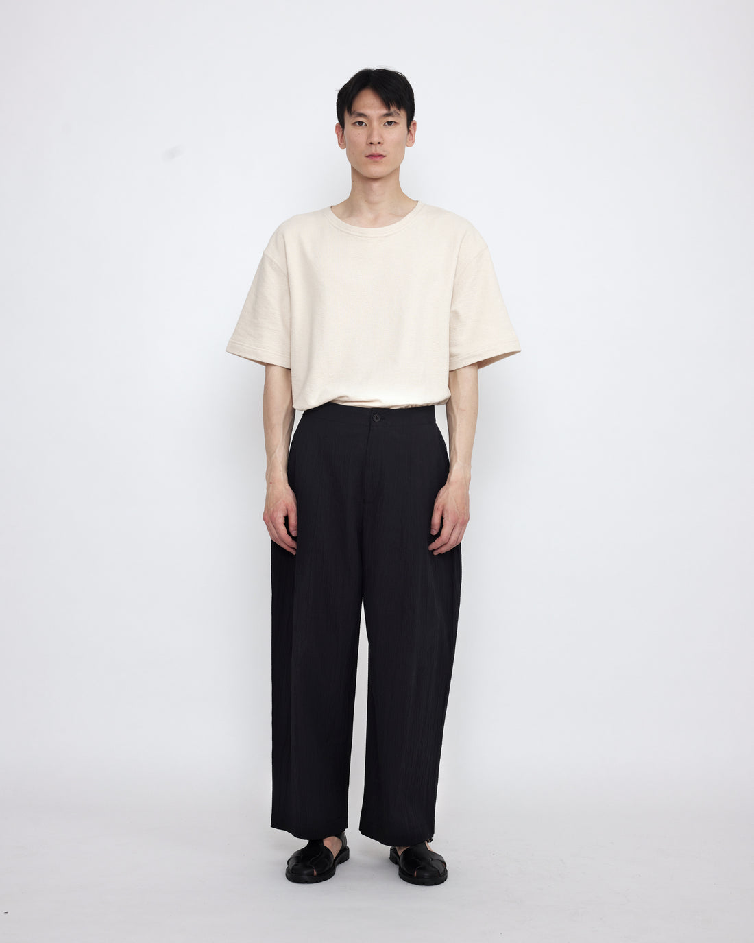 Signature Pleated Trouser - Textured Edition - Textured Black