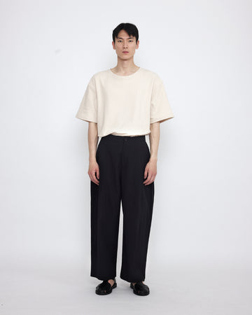 Signature Pleated Trouser - Textured Edition - Textured Black