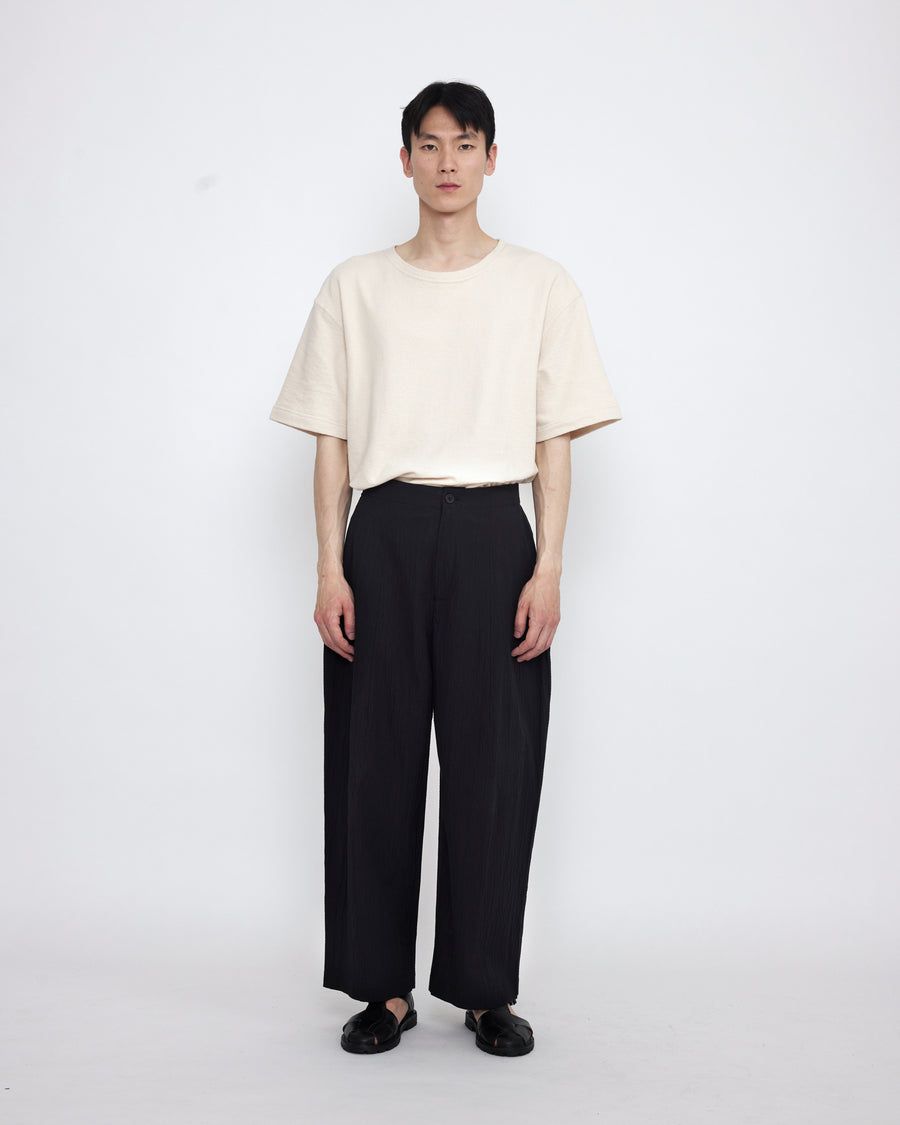 Signature Pleated Trouser - Textured Edition - Textured Black