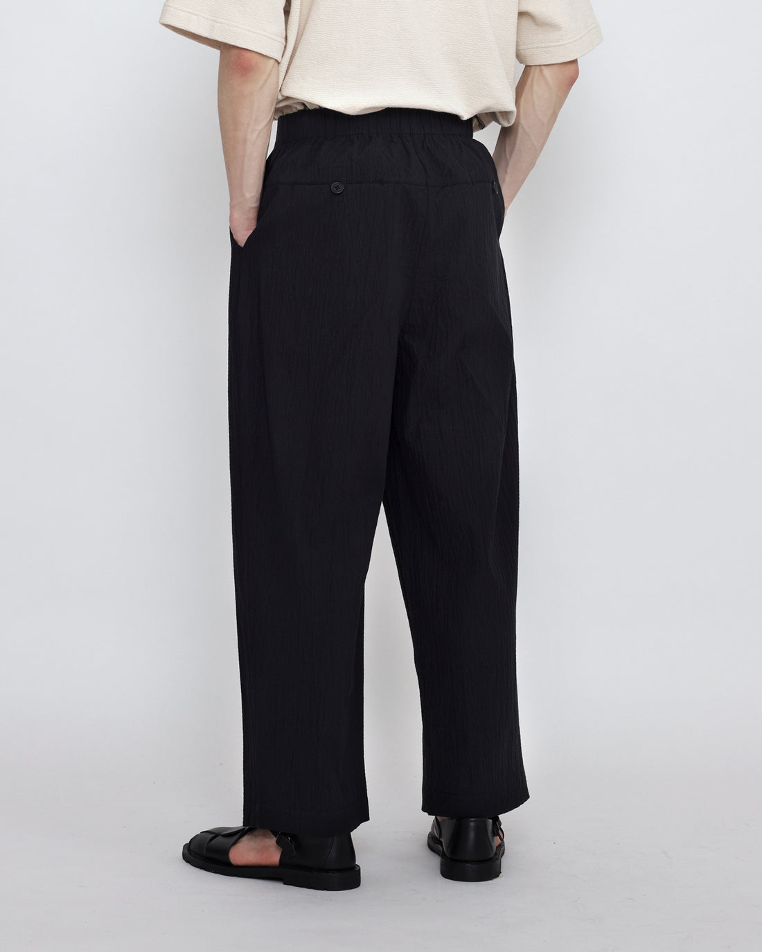 Signature Pleated Trouser - Textured Edition - Textured Black