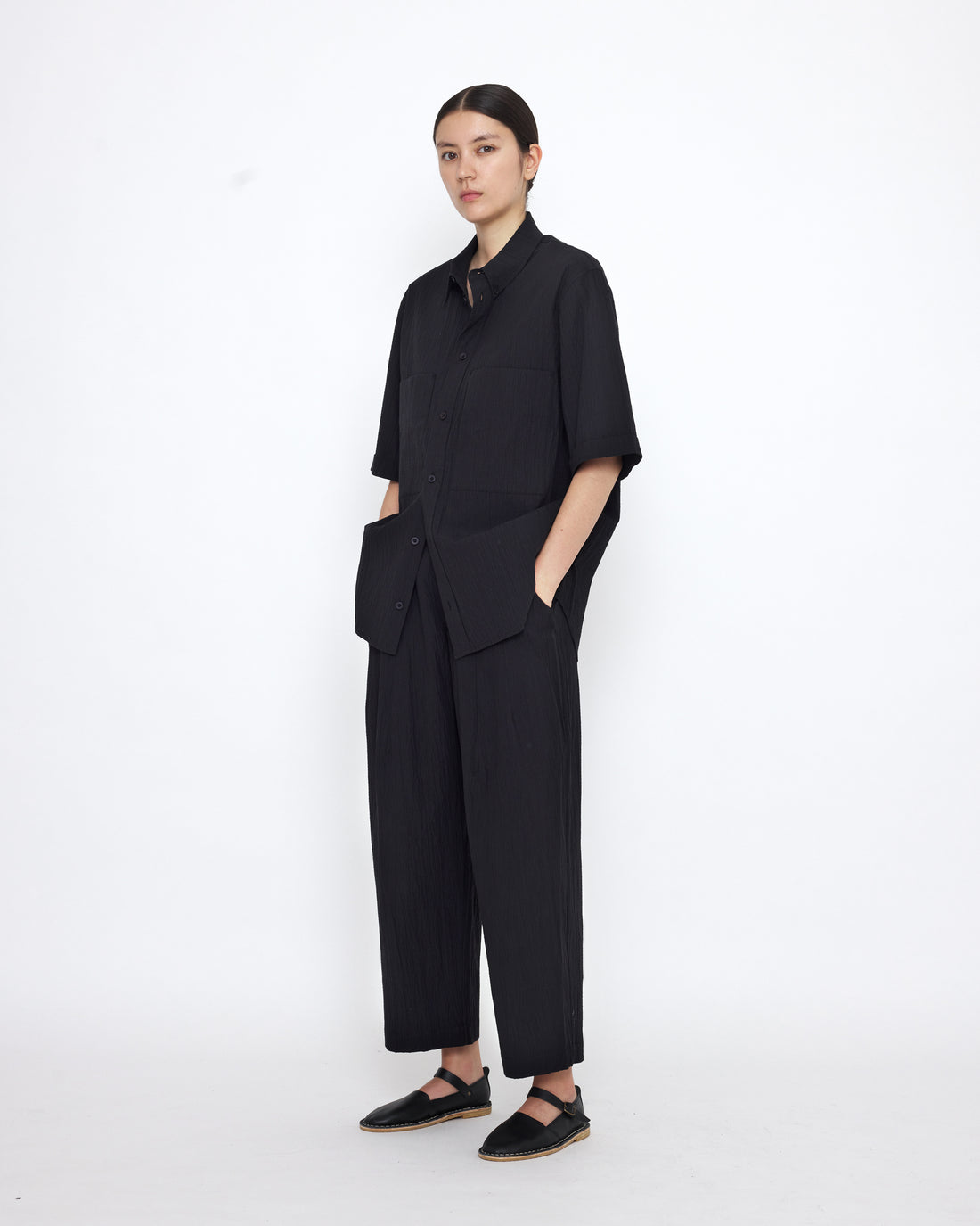 Double Pocket Shirt - SS25 - Textured Black