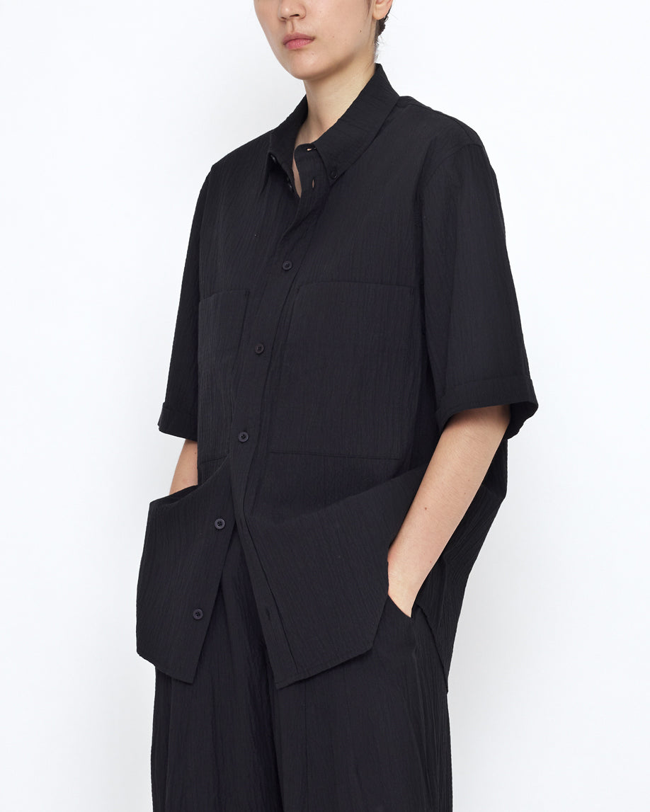Double Pocket Shirt - SS25 - Textured Black