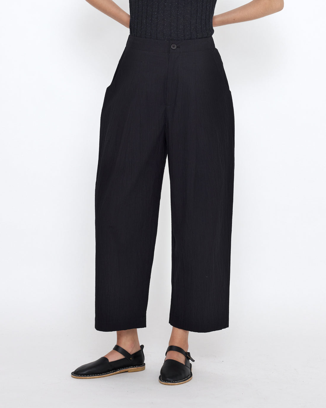Signature Pleated Trouser - Textured Edition - Textured Black