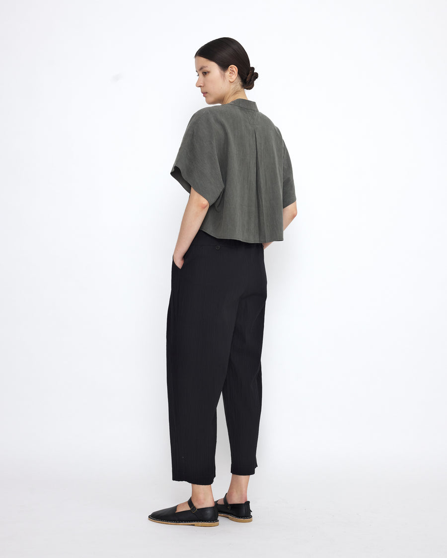 Mandarin Top - SS25 - Pewter Green