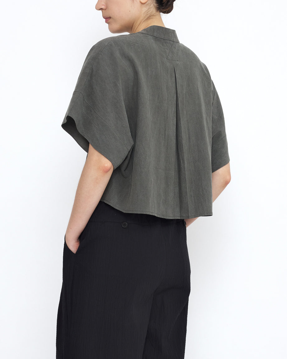 Mandarin Top - SS25 - Pewter Green