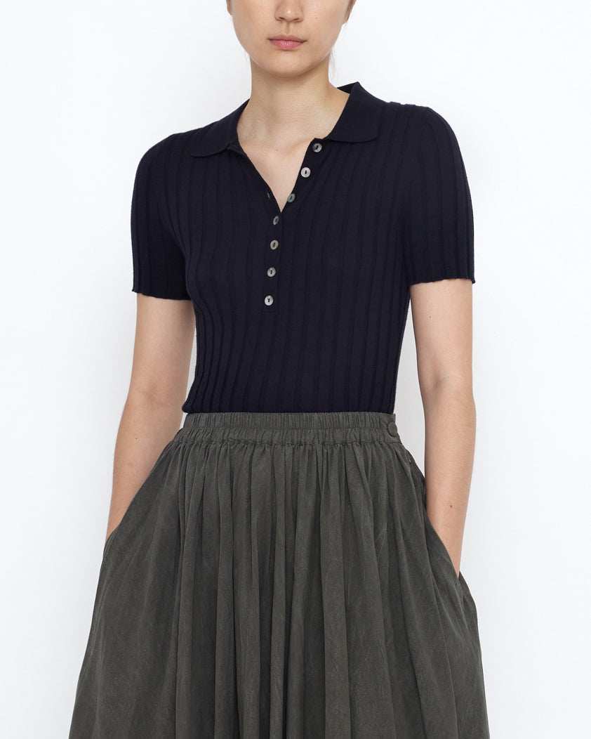 Collared Ribbed Fine Knit - SS25 - Color Options