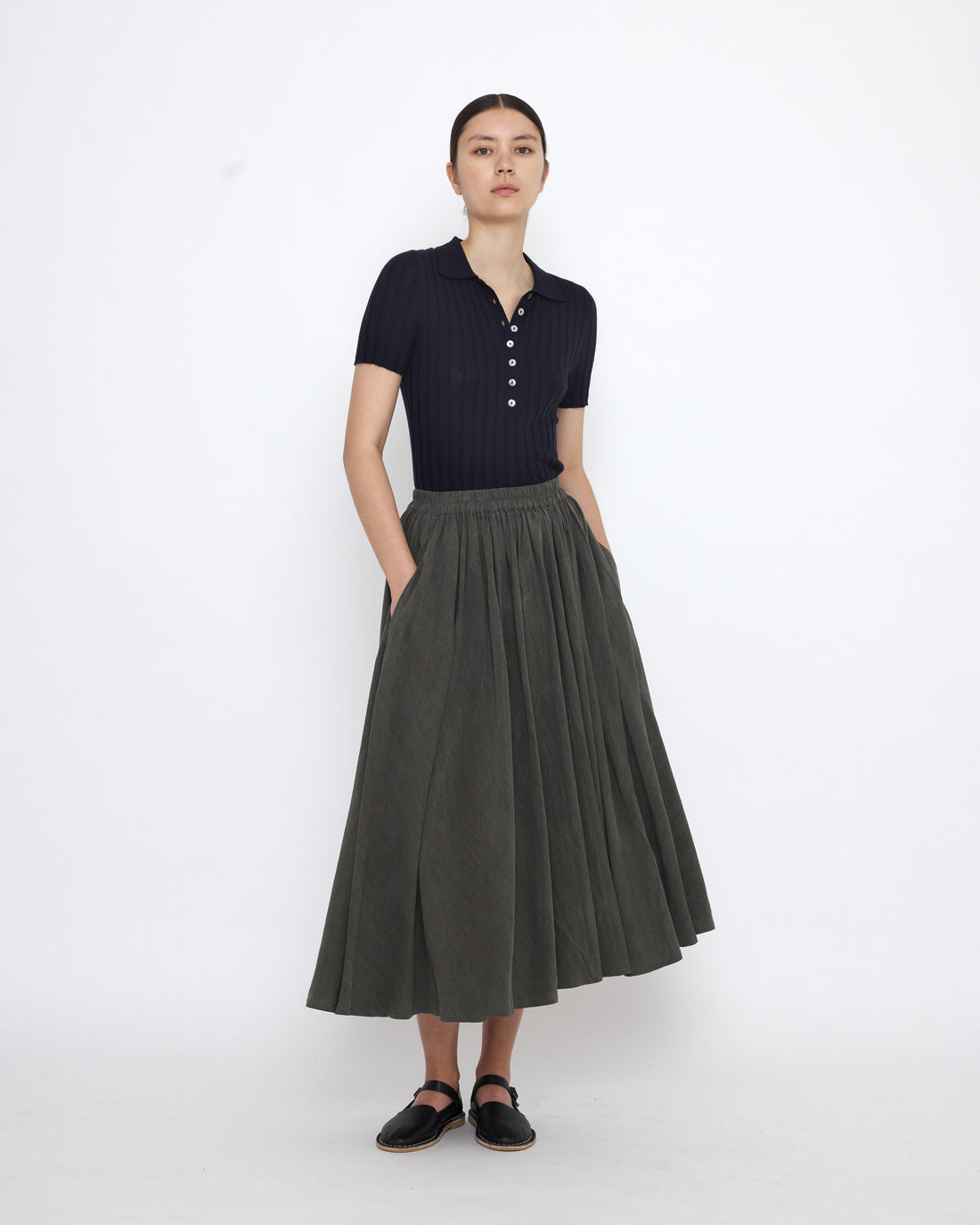 Soft Prairie Skirt - SS25 - Pewter Green
