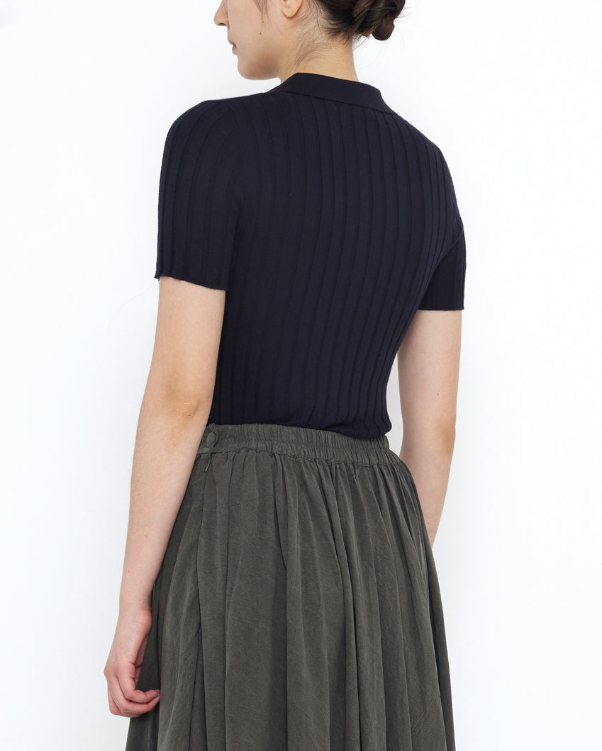 Collared Ribbed Fine Knit - SS25 - Color Options