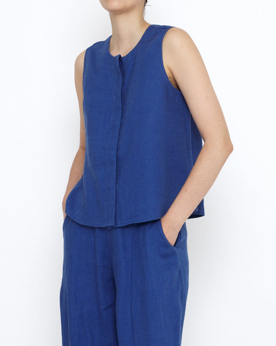 Linen Playtop - SS25 - Cobalt