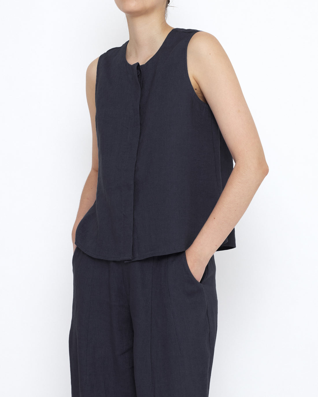 Linen Playtop - SS25 - Charcoal Blue