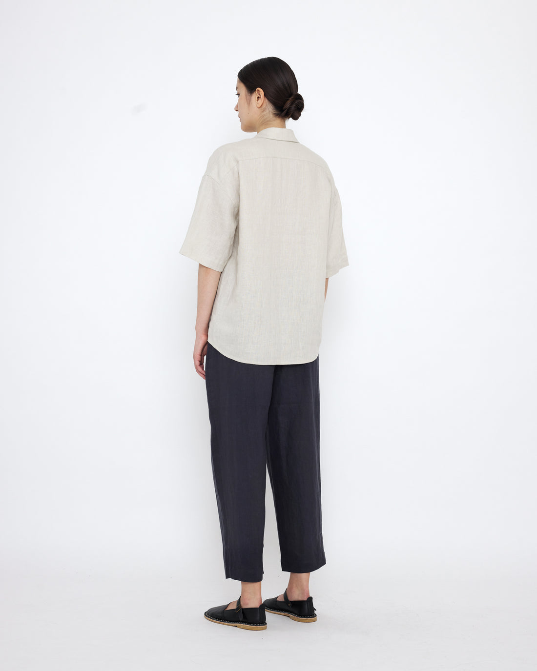 Linen Oversized Short Sleeves Shirt - SS25 - Sand Beige
