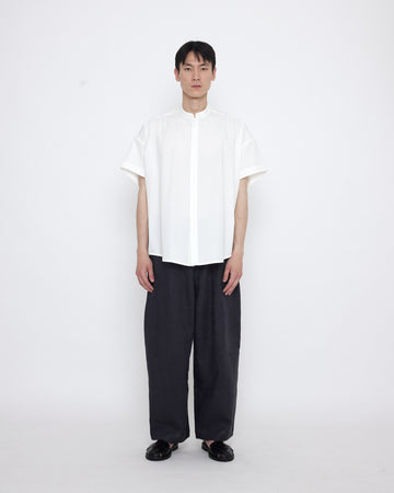 Mandarin Cocoon Short Sleeves Shirt - SS25 - Off-White