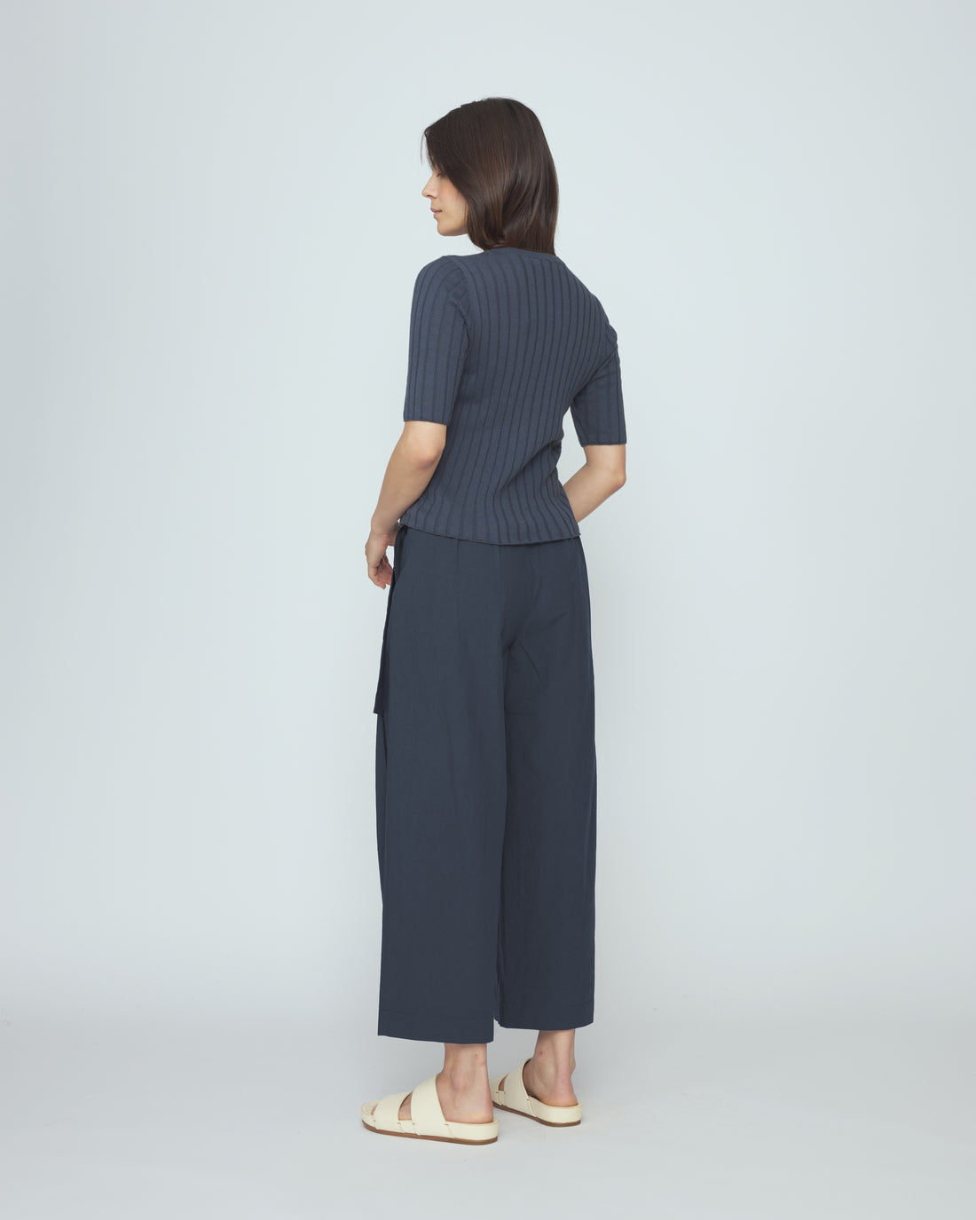 Ribbed Short Sleeves - SS26 - Stone Navy