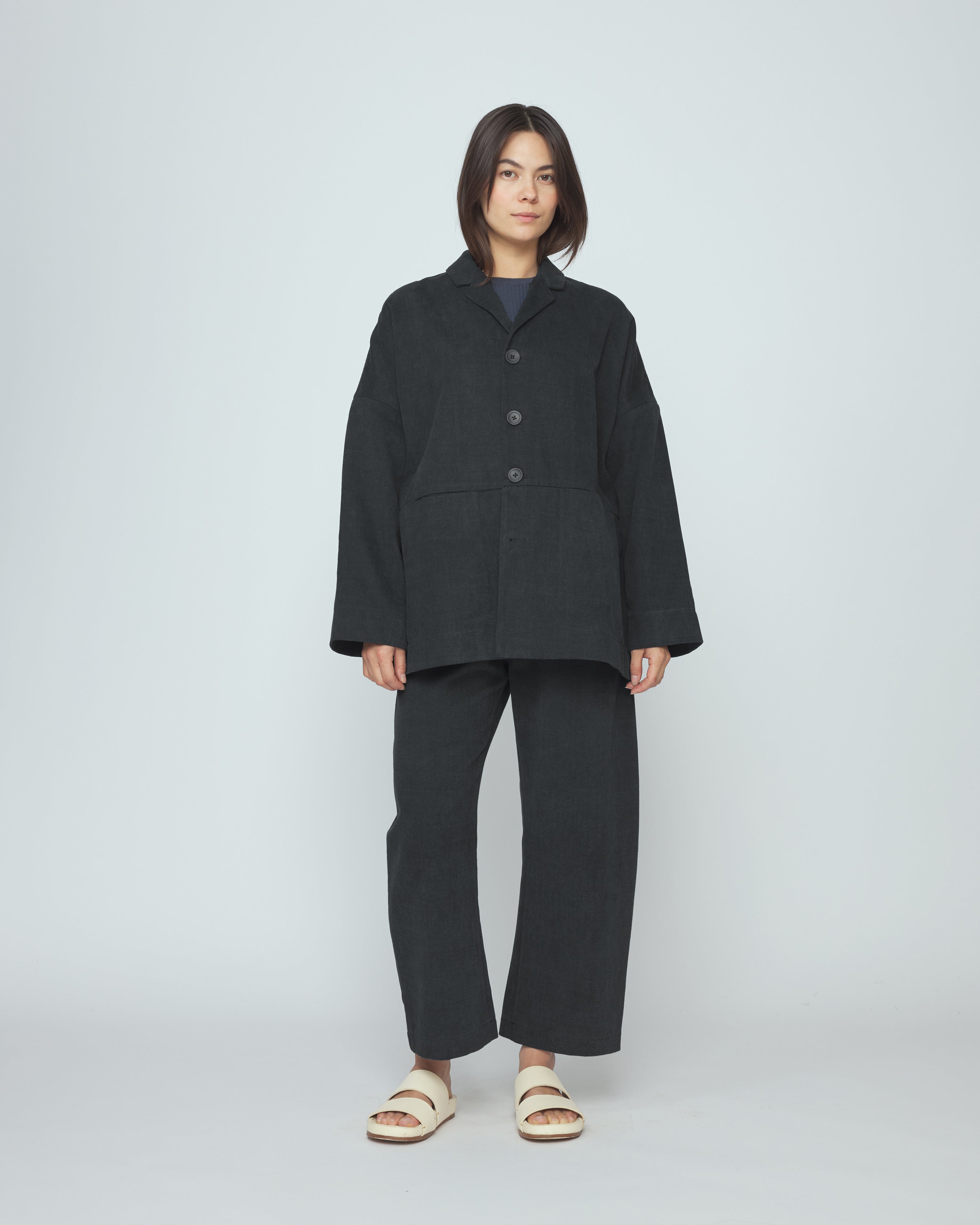 Tailored Curve Legged Trouser - SS26 - Charcoal Black