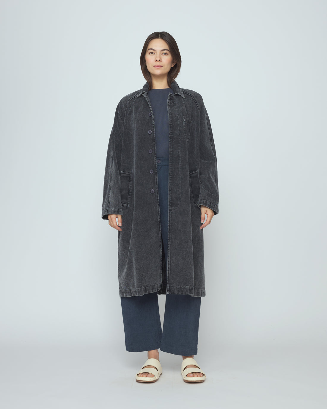 Fall Duster - SS26 - Spotted Washed Black