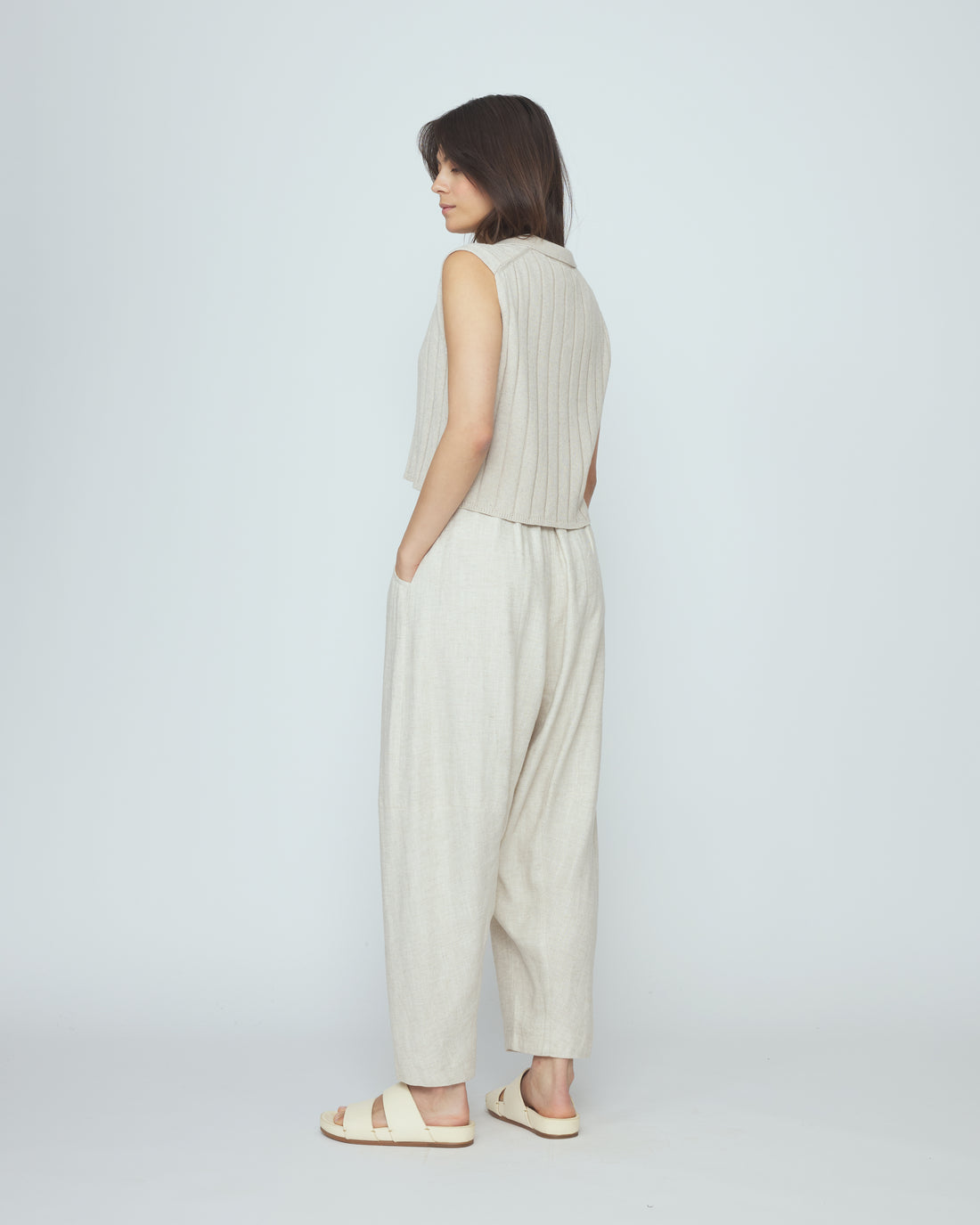 Elastic Panel Barrel Trouser - SS26 - Oatmeal