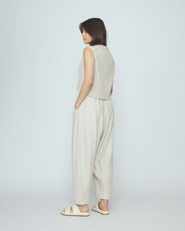 Collared Knit Vest - SS26 - Speckle Beige