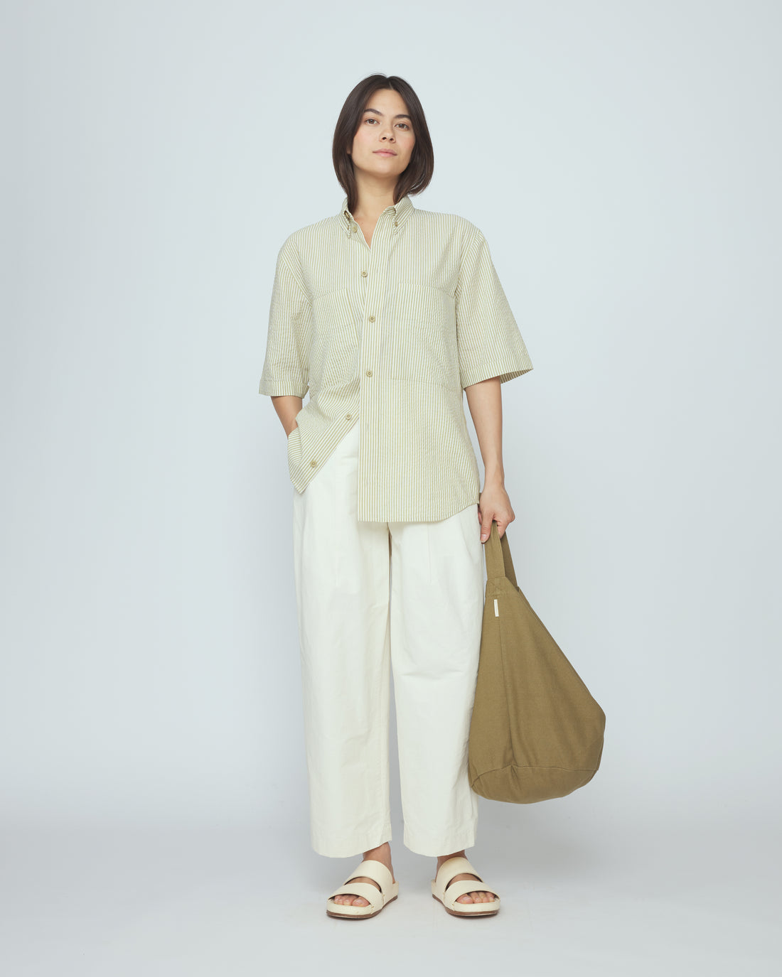 Striped Double Pockets Shirt - SS26 - Mustard Stripes