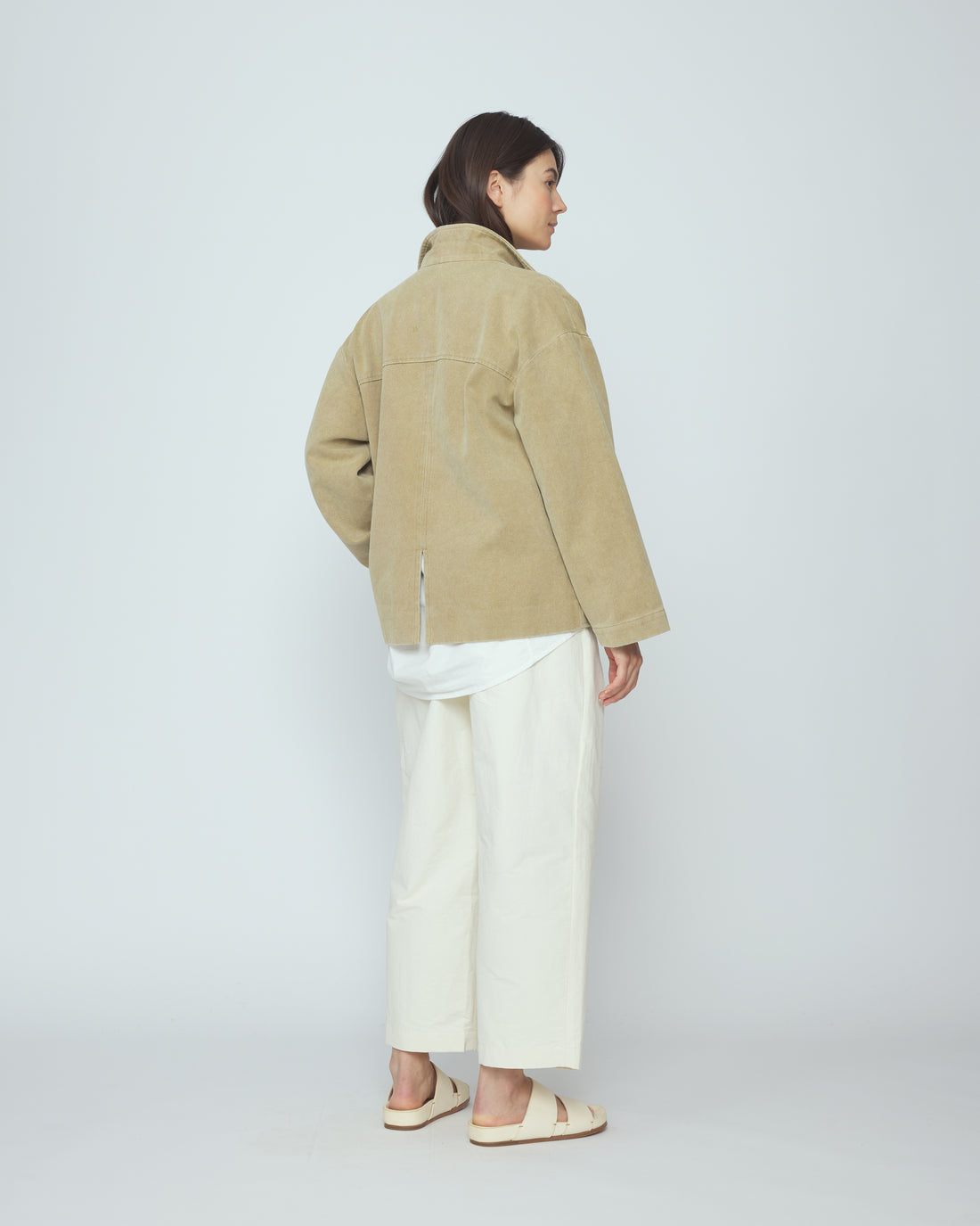 Lapel Short Coat - SS26 - Washed Tan