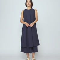 Papery Layered Dress - SS26 - Navy