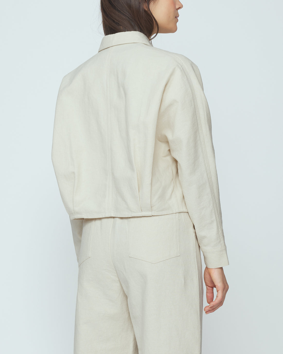 Signature 3/4 Cropped Shirt Jacket - Canvas Edition - Oatmeal