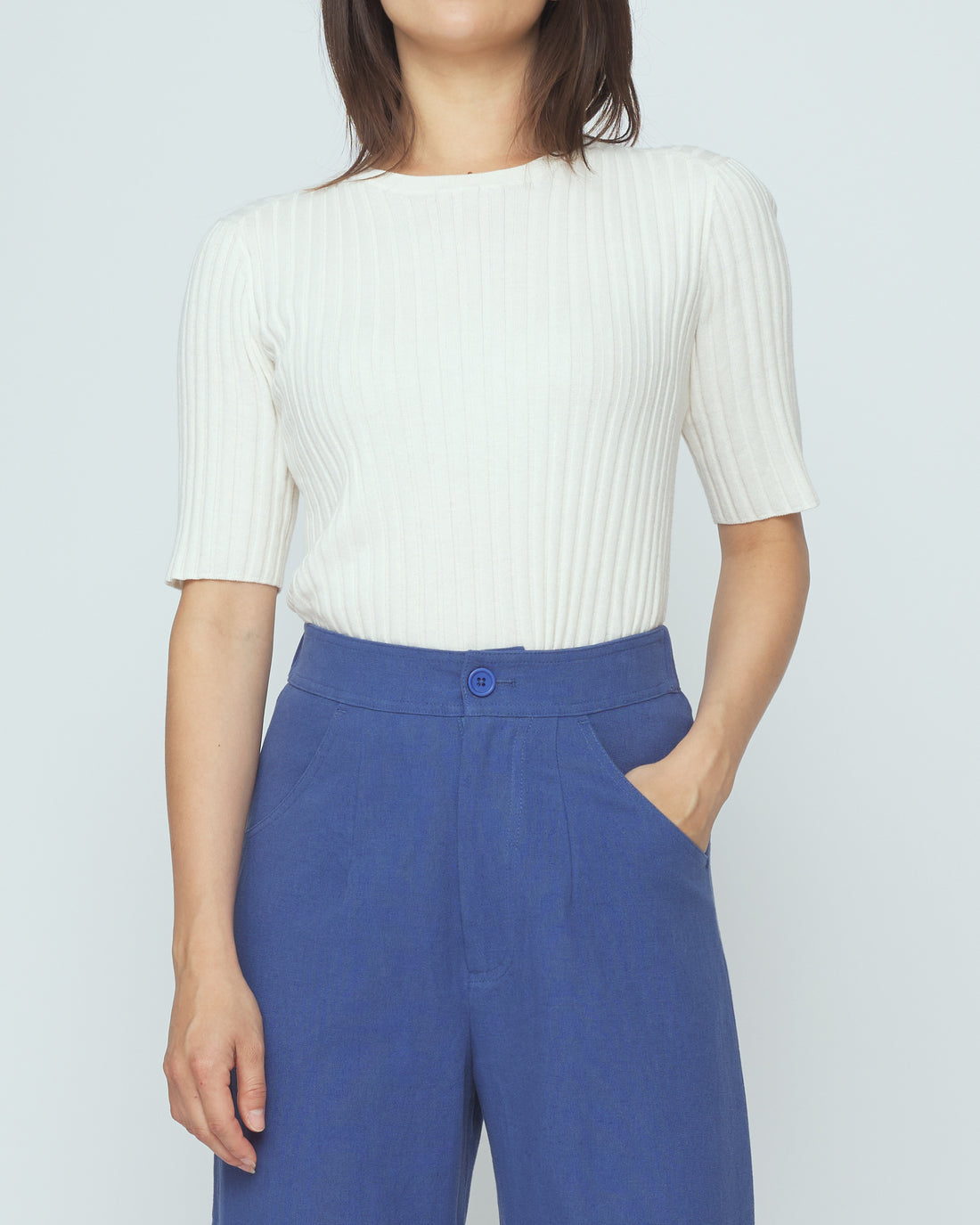 Ribbed Short Sleeves - SS26 - Off-White