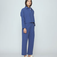 Signature 3/4 Cropped Shirt Jacket - Canvas Edition - French Blue