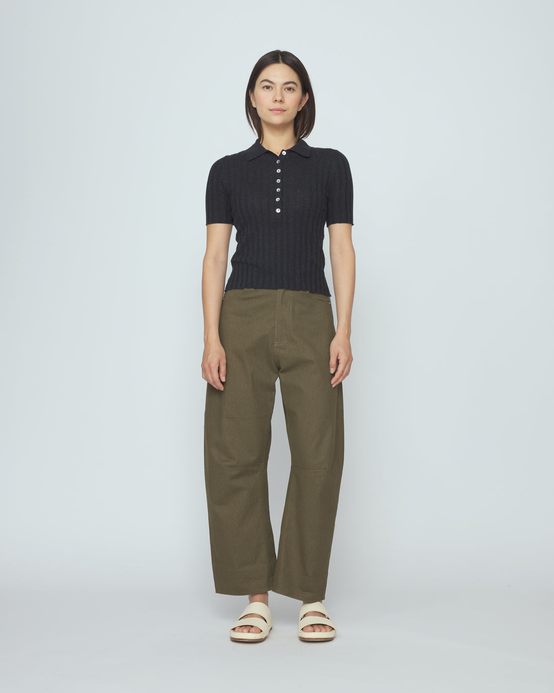 Collared Short Sleeves - SS26 - Speckle Black