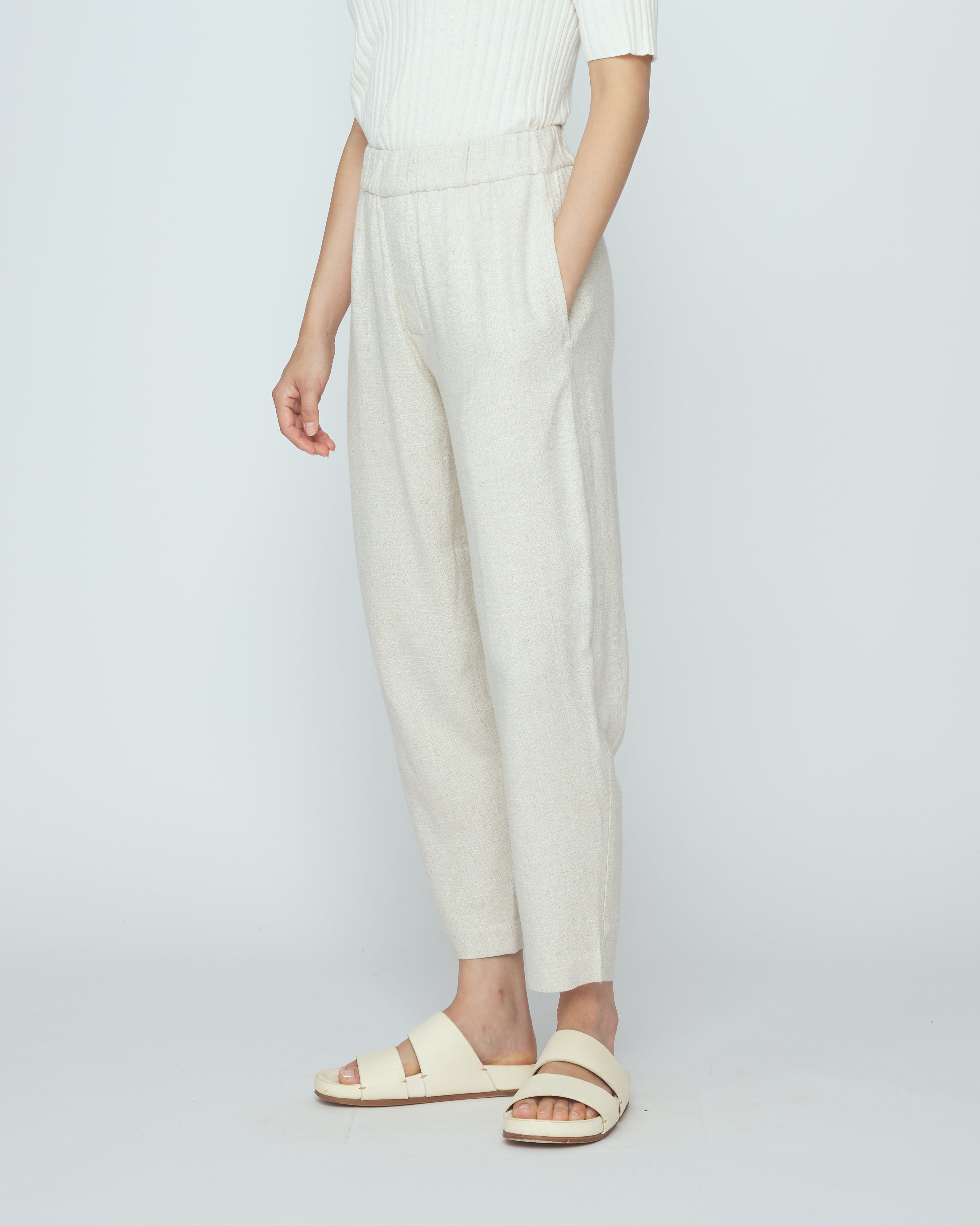 Signature Elastic Pull-Up Trouser - Classic Edition - Oatmeal