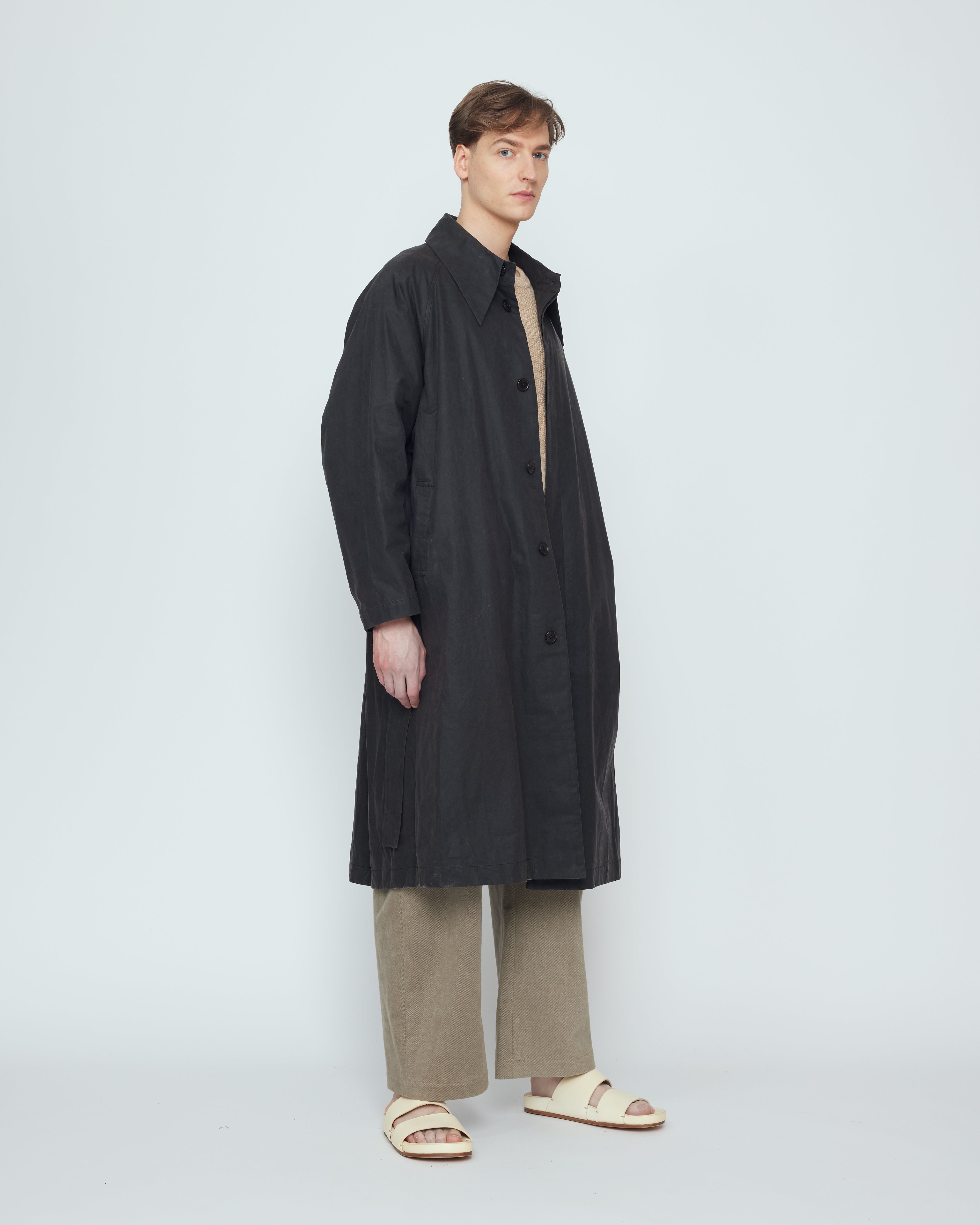 Spring Trench Overcoat - Waxed Edition - SS26 - Charcoal